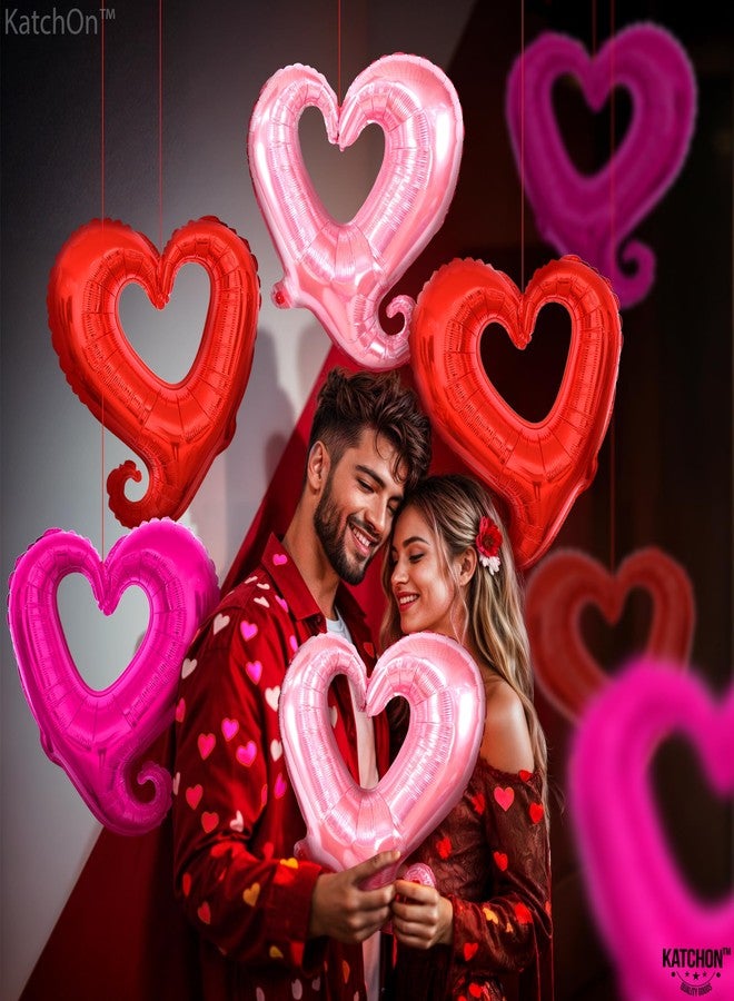 KatchOn Pink and Red Heart Balloons - 18 Inch, Pack of 12 | Heart Shaped Balloons for Valentine's Day Decorations - Image 4