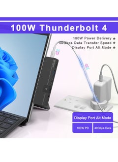 Excefore USB C Docking Station, Docking Station with 8 Ports, 8 in 2  100W USB C Thunerbolt 4+ 4K HDMI+ USB3.0+ USB-C 3.0+ 100M LAN+ Audio+ SD+ TF Slot USB C Multiport Adapter for Surface Pro 9/Pro 8/Pro X  - Image 4