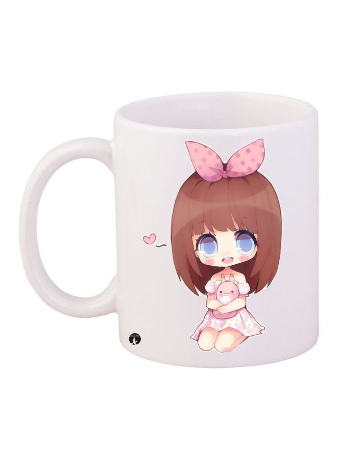 RYN Printed Coffee Mug White/Brown/Beige 11ounce