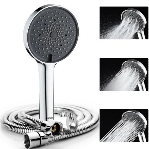 ALTON SHR22360, 5-INCH, 3-Function Hand Shower With SS-304 Grade 1.5 Meter Flexible Hose Pipe and Wall Hook, (Chrome) - Image 1