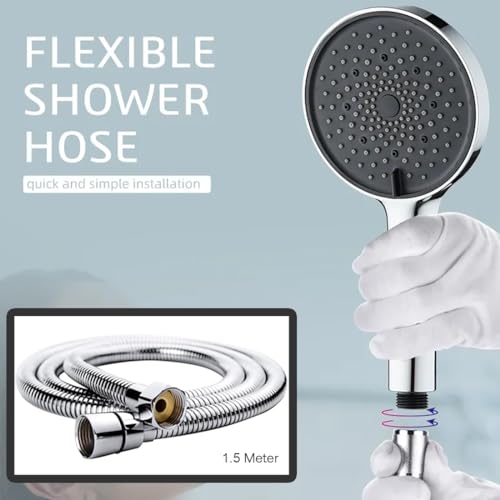 ALTON SHR22360, 5-INCH, 3-Function Hand Shower With SS-304 Grade 1.5 Meter Flexible Hose Pipe and Wall Hook, (Chrome) - Image 5