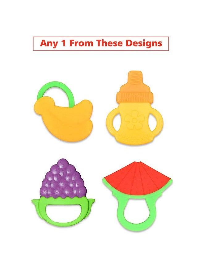 The Little Lookers Single Silicone Fruit Shape Teether For 0 To 12 Months Baby Toddlers Infants I 100% Bpa Free (Random Color & Designpack Of 1)  - Image 3