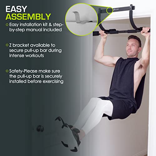 ProsourceFit Multi-Grip Lite Pull Up/Chin Up Bar, Heavy Duty Doorway Upper Body Workout Bar for Home Gyms 24”-32” - Image 5