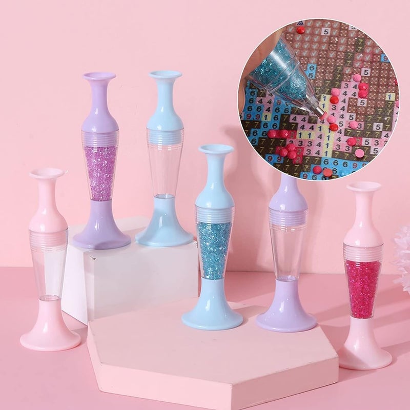 Zenarao Purple 5D Diamond Painting Pen, Flower Pot Shaped Comfort Grip Standable Ergonomic Point Drill Pen for Diamond Painting and Nail Art, Diamond Painting Kits, Nail Art Accessories - Image 3