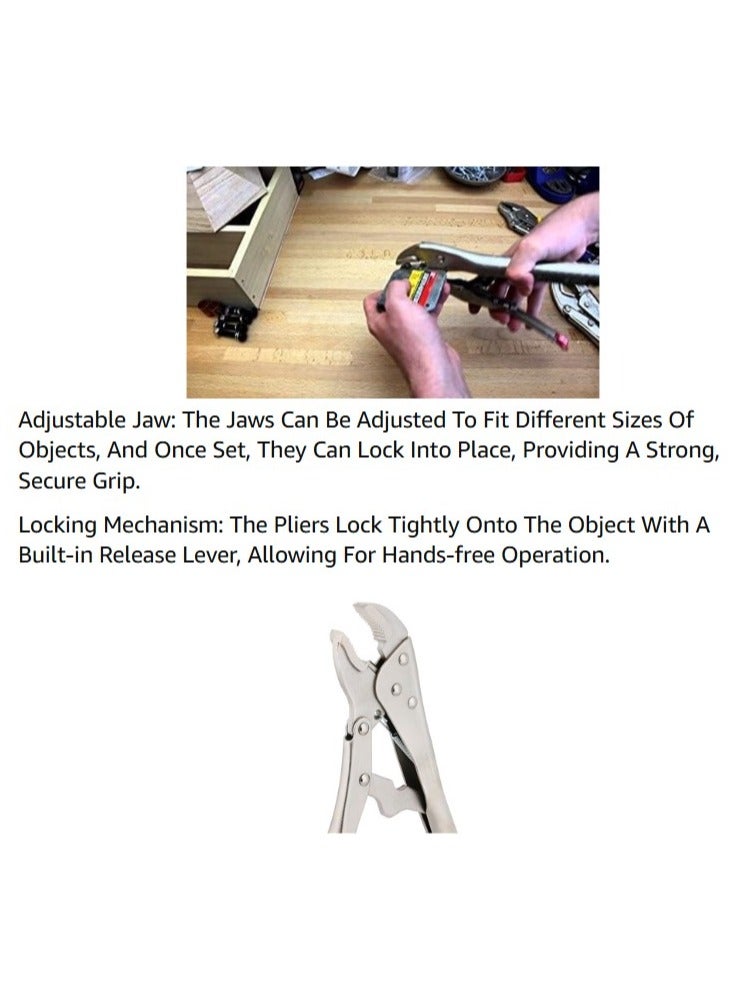ABBASALI Locking Vise grip Plier Original Curved Jaw Locking Pliers With Wire Cutter 7" Or 10". Use As A Gripping Tool Pipe Or Locking Wrench - Image 2