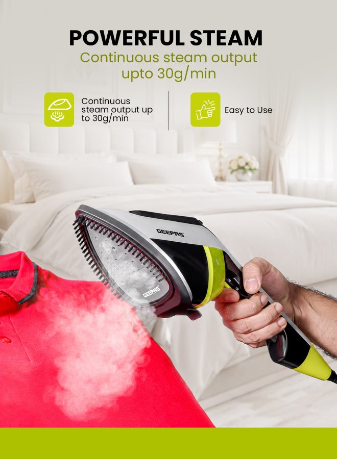 GEEPAS Handheld Garment Steamer with Detachable Water Tank 170 ml 1950 W GGS25019 Grey, Black, Yellow - Image 2