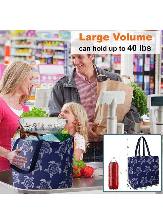 BeeGreen - Animal Reusable Grocery Bags - W13*H13*D7 6 Packs Lightweight Shopping Totes With Long Handles, Water Resistant,Durable And Portable - Perfect For Groceries, Supermarket, Gifts, And More - Image 1
