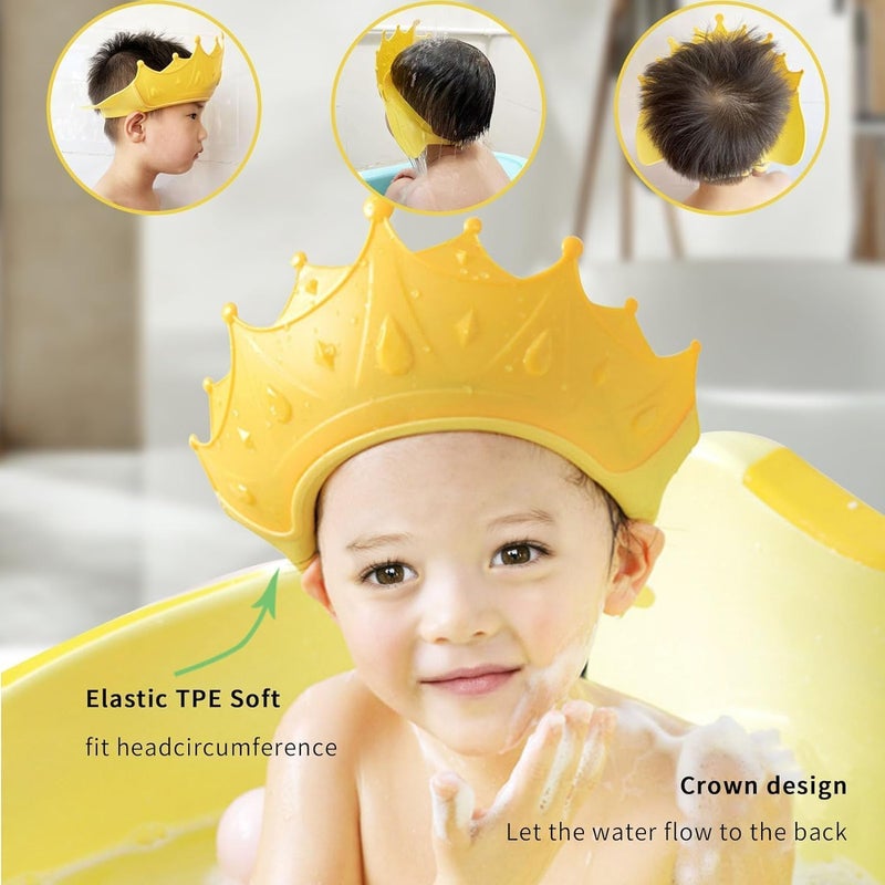 JR Baby bath Shower Cap, Shower Cap for Kids 0-9 Years, Adjustable Silicone Crown with Eye & Ear Protection, Waterproof Bathing Hat for Washing Hair - Image 5