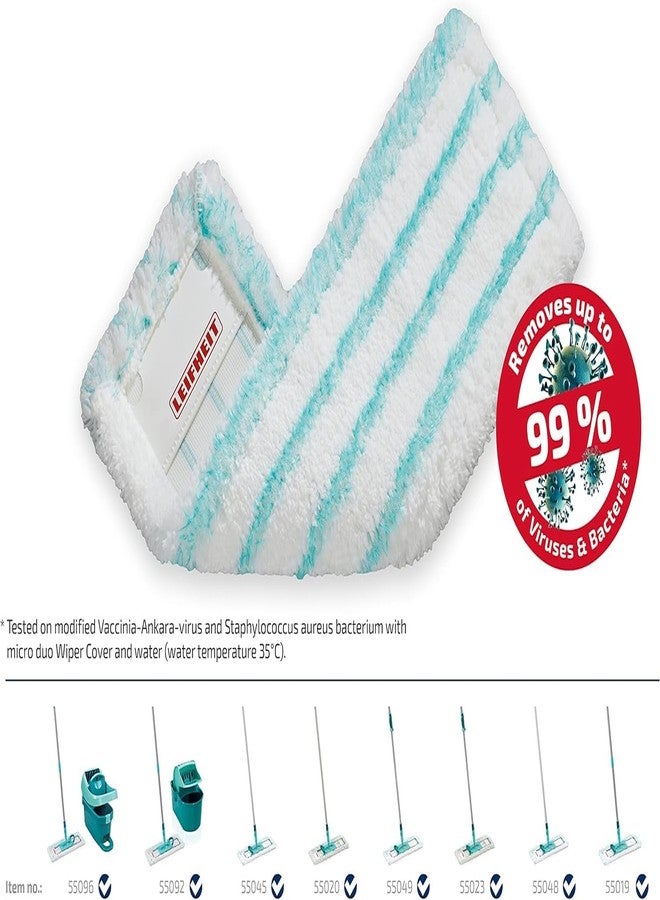 Leifheit Profi Micro Duo Floor Wiper Cover, Folded, for all Smooth Floors, Replacement Cover, 55126 - Image 2