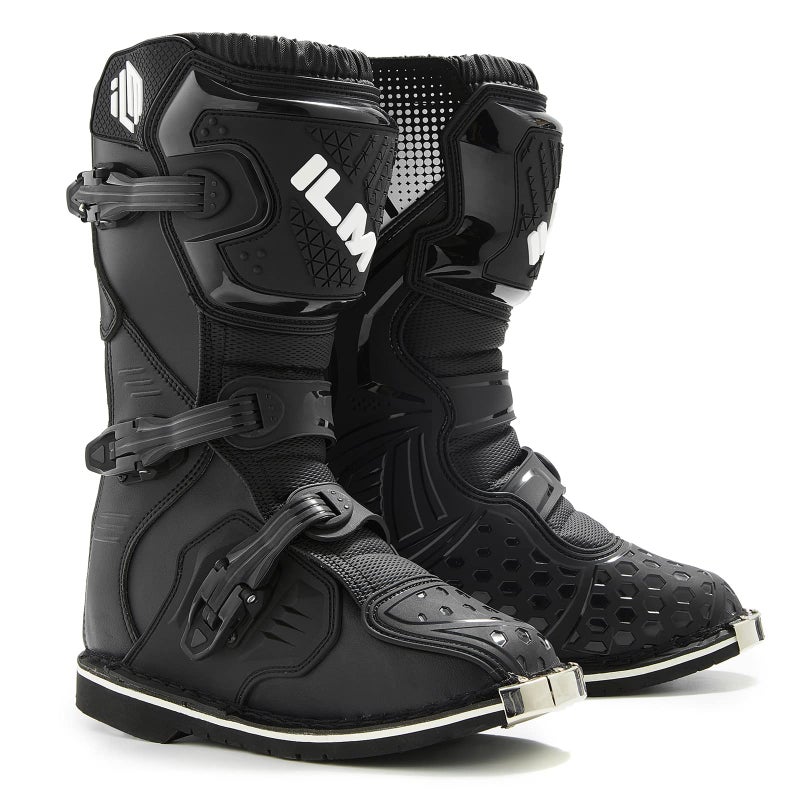 ILM Youth Kids Motorcycle Boots for Boys Girls Waterproof ATV Motorcross Dirt Blike Riding Biker Boots ModelMX3J Black 45 - Image 2