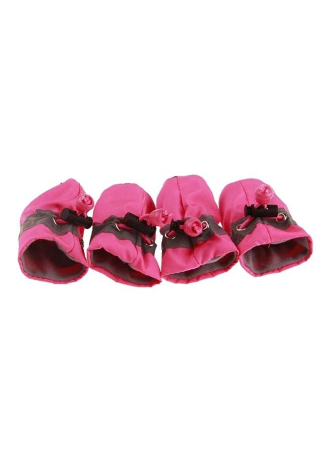 أوتاد حذاء مضاد للماء بنعل ليّن مانع للانزلاق للأطفال حديثي المشي وردي 4.5x5x3.5سم - Image 1