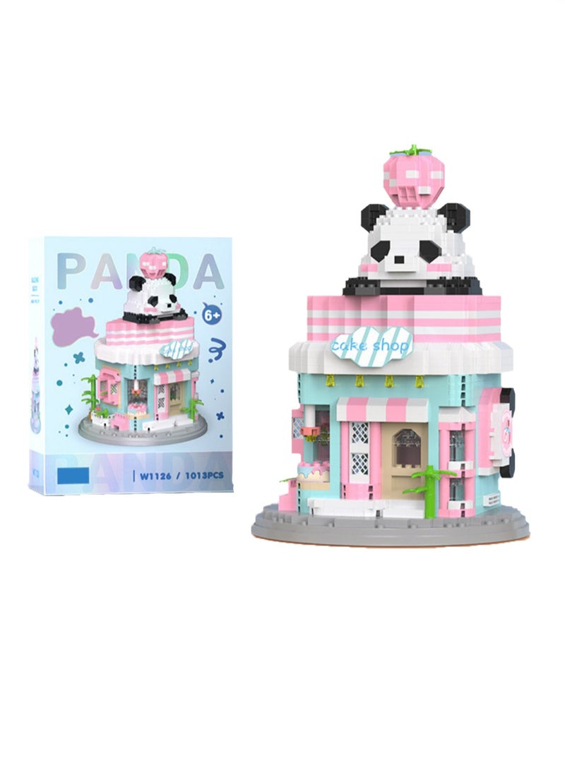 Children's Educational Toys Compatible With Small Particle Assembly Blocks(Panda Cake Shop 1013Pcs) - Image 1