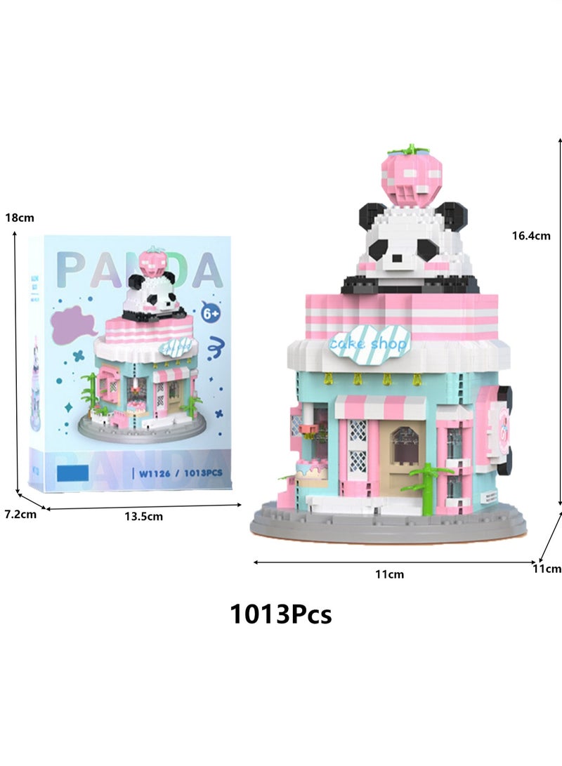 Children's Educational Toys Compatible With Small Particle Assembly Blocks(Panda Cake Shop 1013Pcs) - Image 2