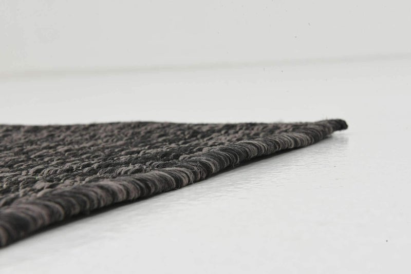 Unique Loom Collection Casual Transitional Solid Heathered Indoor/Outdoor Flatweave Area Rug (2' x 6' 1" Runner, Black/Ivory) - Image 5