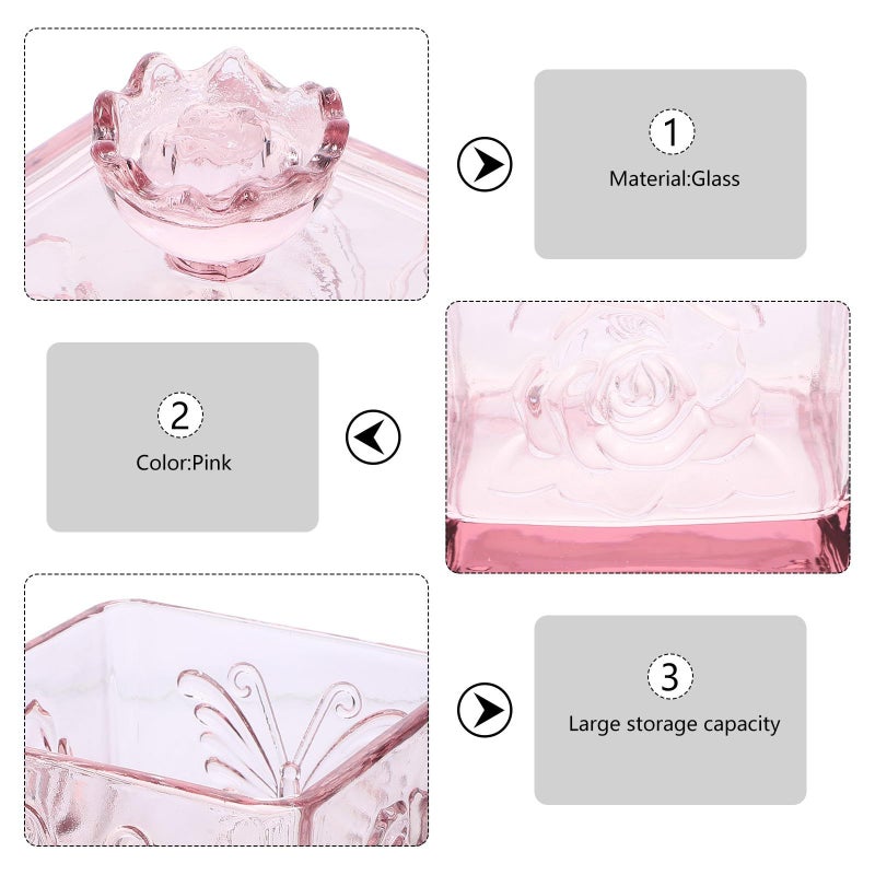 Glass Food Storage Canisters Large Capacity Airtight Sealed Jars For Tea Coffee Sugar Snacks Pink Kitchen Pantry Organization - Image 4