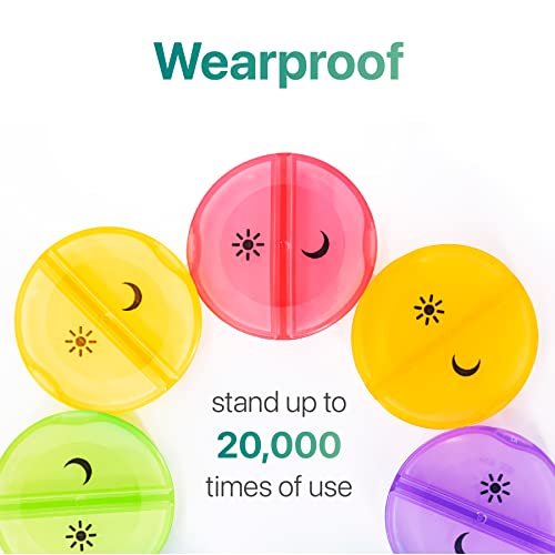 Sukuos Large Weekly Pill Organizer 2 Times a Day, Daily Pill Box 7 Day Easy to Open with Double Protection, AM PM Pill Case for Medicine/Vitamin/Fish Oil/Supplements (Cyan) - Image 3