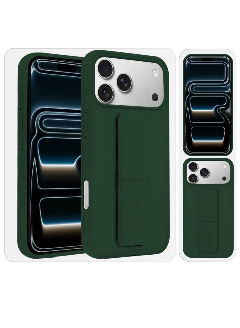 DUSALA For iPhone 17 Pro Max Case Cover Finger Grip Holder Phone Car Magnetic Multi-function Shockproof Protective Case Two-in-One Phone Holder Case - Green - Image 5