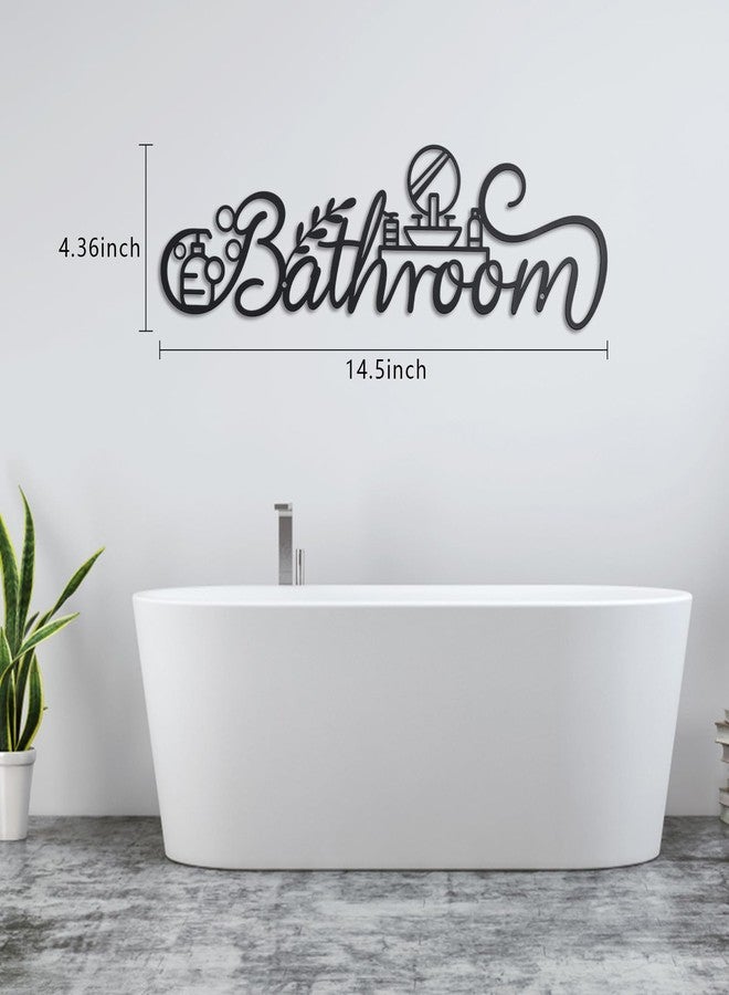 OYEFLY Modern Farmhouse Black Metal Bathroom Wall Art - Image 2