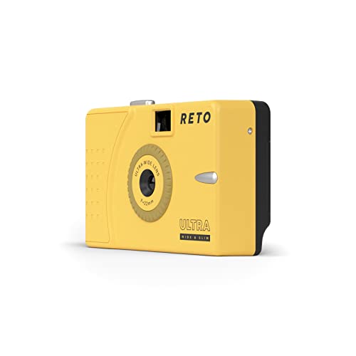 RETO Ultra Wide and Slim 35mm Reusable Daylight Film Camera - 22mm Wide Lens, Focus Free, Light Weight, Easy to Use (Muddy Yellow) - Image 2