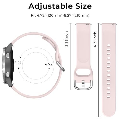 Tobfit 18mm Silicone Watch Strap Compatible for Titan, Timex, Casio, Sonata etc, Quick Release Sport Loop Colorful Strap,Light pink - Image 3