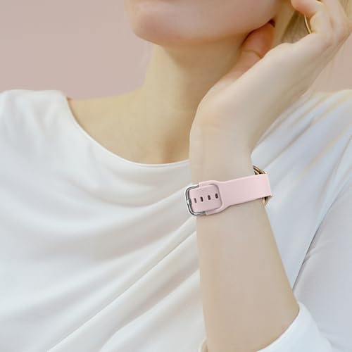 Tobfit 18mm Silicone Watch Strap Compatible for Titan, Timex, Casio, Sonata etc, Quick Release Sport Loop Colorful Strap,Light pink - Image 5