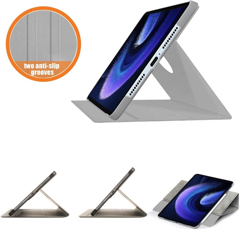MAKINGTEC 360° Adjustable Swivel Case for Xiaomi Pad 6/6 Pro, Comes with external pen holder, with Xiaomi Pad 6 Tablet 11 inch Latest Multi-Angle Stand Cover for Mi Pad 6 Pro Tablet (Gray, Does Not Include Pen) - Image 5