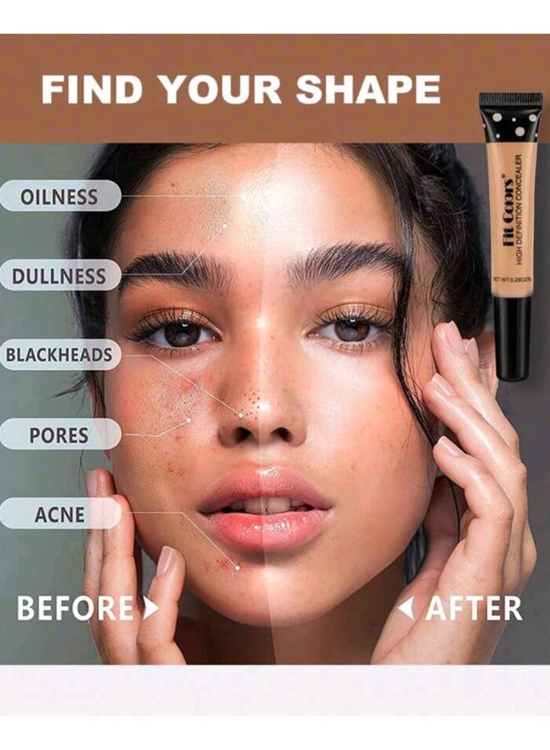 Fit Colors High coverage concealer, 1pc nourishing liquid foundation tube concealer - Image 3