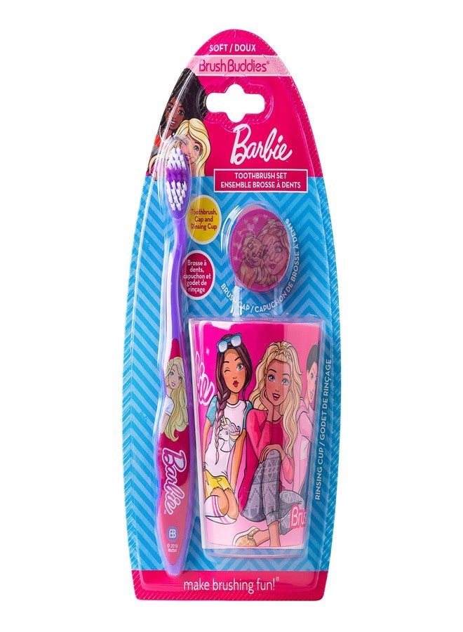 Barbie Licensed Branded B4RBIE 3 Pieces Toothbrush Set for Girls - Image 1