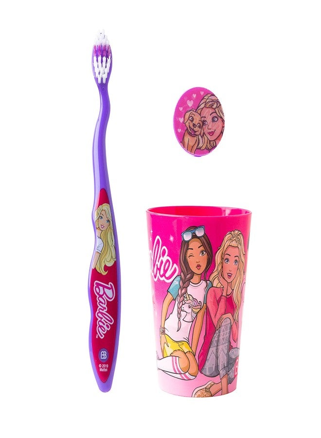 Barbie Licensed Branded B4RBIE 3 Pieces Toothbrush Set for Girls - Image 3