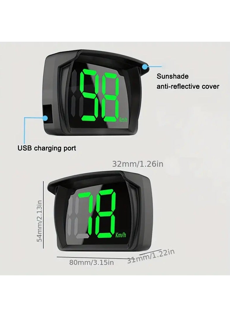 Generic Car HUD Speedometer, Clear Speed Display,  USB Power Cable - Ideal for Cars, Trucks, Buses - KM/H  - Image 3