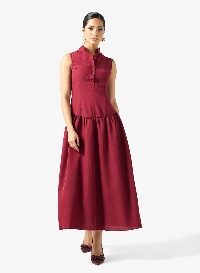 Ella Sleeveless Dress With Drop Waist Detail