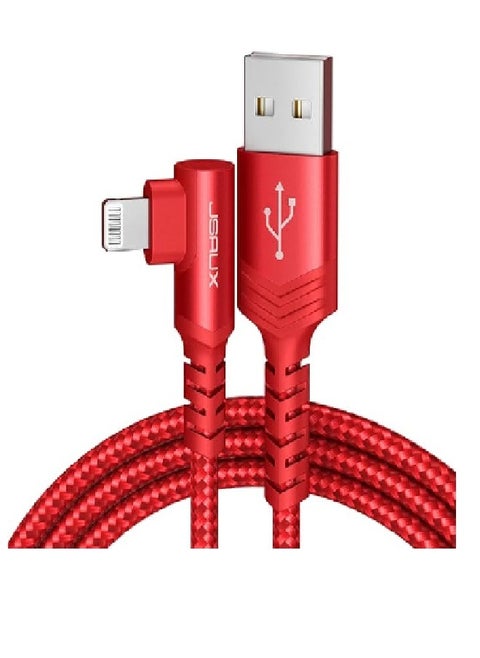 MFi USB-C To LIGHTNING Right Angle Cable  90° Nylon CL0175 1.2M RED