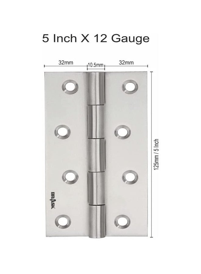 BRASK Premium Stainless Steel Slow Movement Concealed Welded Hinges 5 x 12, 2.5mm Thickness (Pack of 6) Screws Included (Stainless Steel Finish) - Image 3