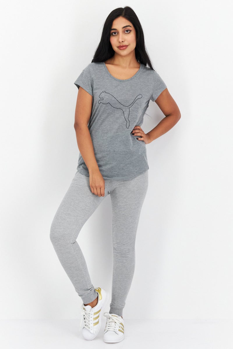 PUMA Women Sportswear Fit Short Sleeves Training Top, Grey - Image 4