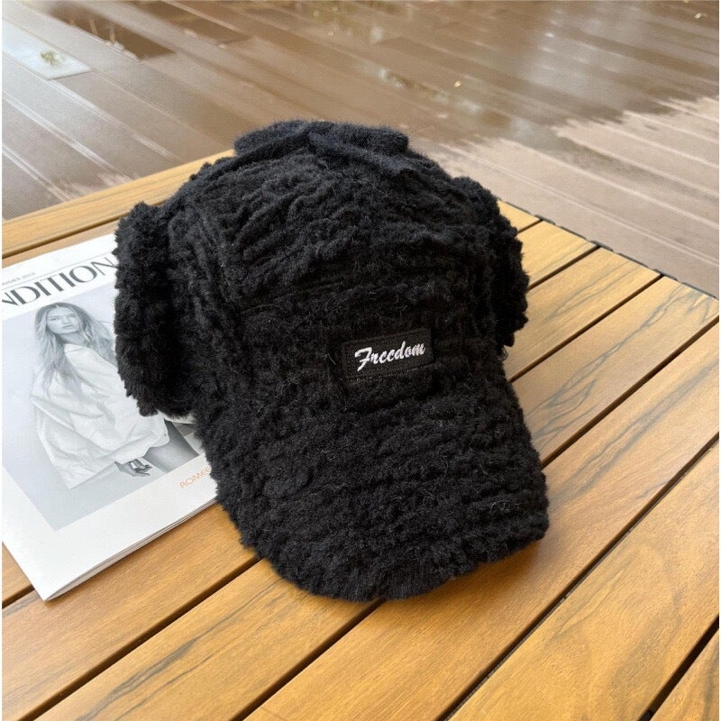 Lamb  Cap Unisex Winter Ear Protection Warm Hat Faux Lamb Fur - Image 1