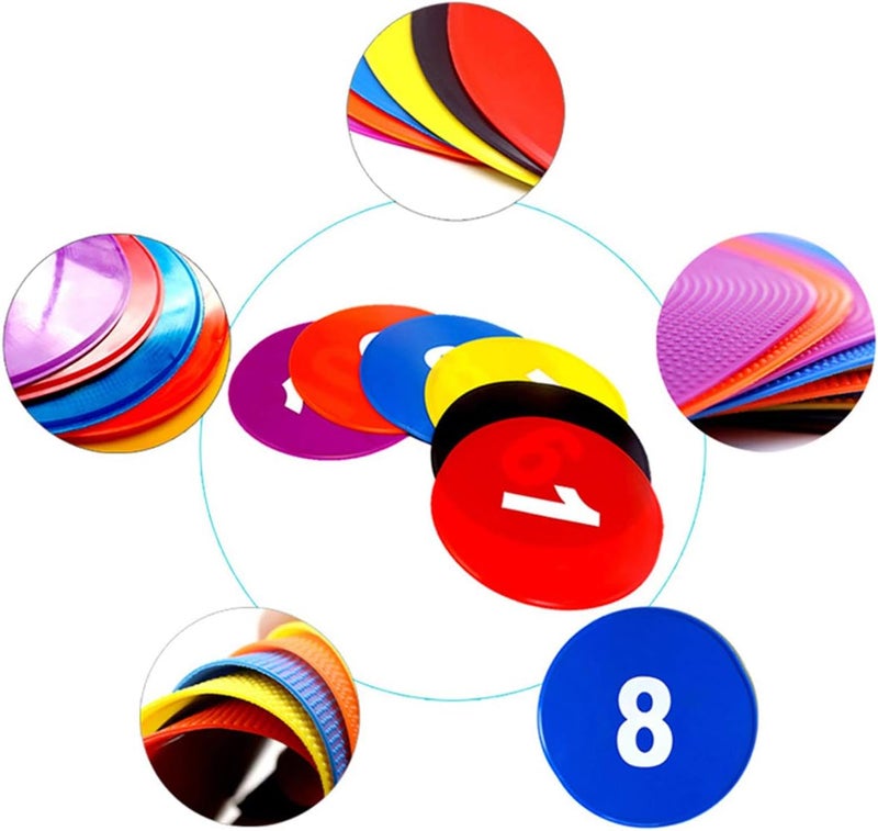 Haploon 10 Pcs Poly Spots, 9 Inch Non Slip Floor Dots Sport Set for Drills Training Soccer Football Basketball Footwork Teaching Marker Field - Image 2