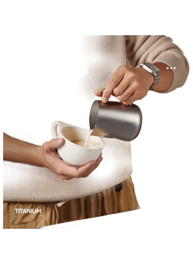 Simelo Pure Titanium Coffee Latte Art Pitcher With Pointed Spout Milk Frothing Cup Milk Frothing Pitcher Professional Latte Art Cup 450Ml Sparkling Galaxy - Image 1