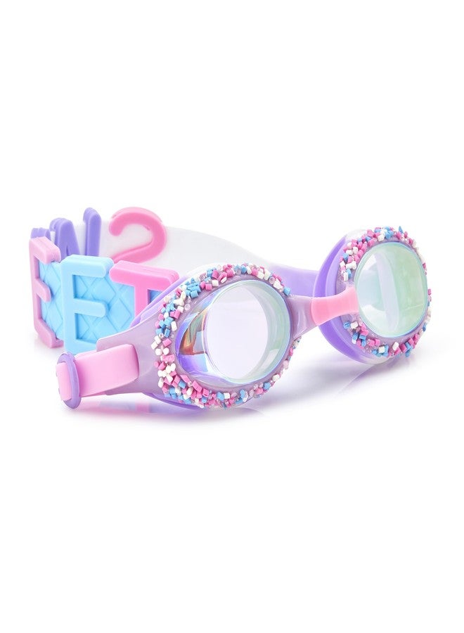 Bling 2O Girls Swim Goggles for Kids – Purple Funfetti Design, Anti-Fog UV Protection Lenses, Adjustable Strap, Leakproof Comfortable Fit for Pool, Beach, Swim Lessons & Vacation, Ages 3+ - Image 1
