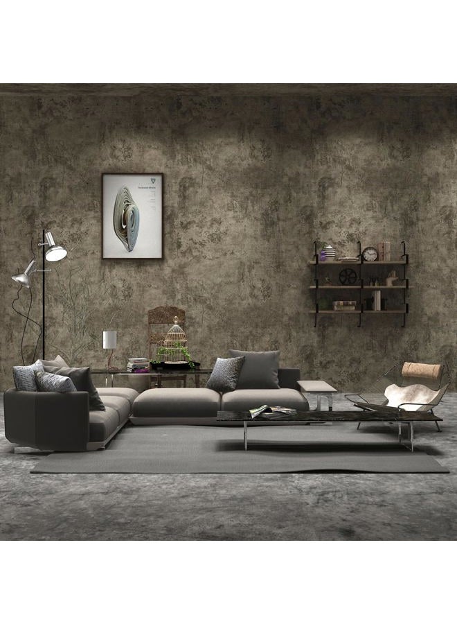 TOTIO Beige-Grey Concrete Wallpaper Matte Thick Textured Gray Cement Contact Paper Peel Stick Countertop Paper Removable Waterproof Adhesive Furniture Stickers Industrial Style Vinyl Wall Sticker 24x197inch - Image 1