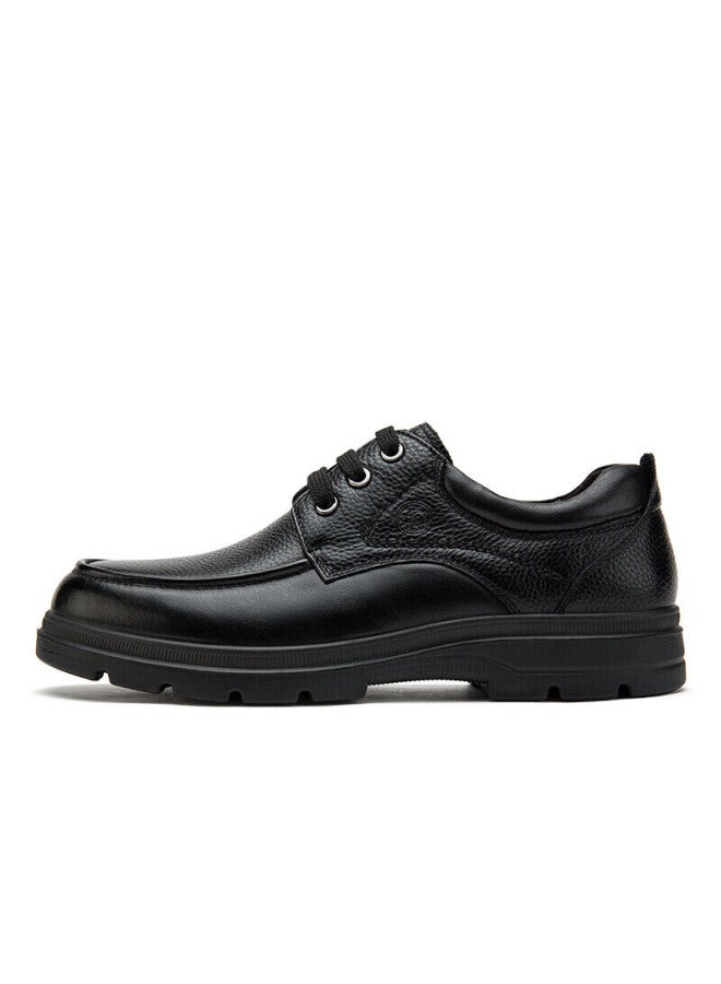 CAMELJEANS Camel Men's Genuine Leather Business Casual Shoes Soft Bottom Comfortable Derby Shoes Men W932211710 Black 43 - Image 1