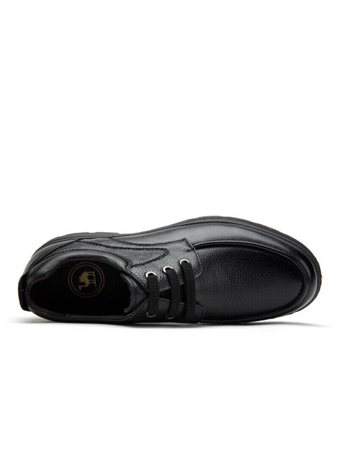 CAMELJEANS Camel Men's Genuine Leather Business Casual Shoes Soft Bottom Comfortable Derby Shoes Men W932211710 Black 43 - Image 3