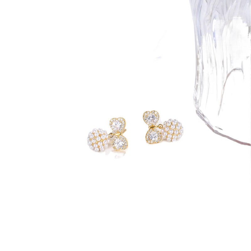 Pearl Drop Earrings with 925 Sterling Silver and Drop Accent Lightweight Jewelry for Daily Wear and Dressy Styling - Lilac Ribbon - Image 5