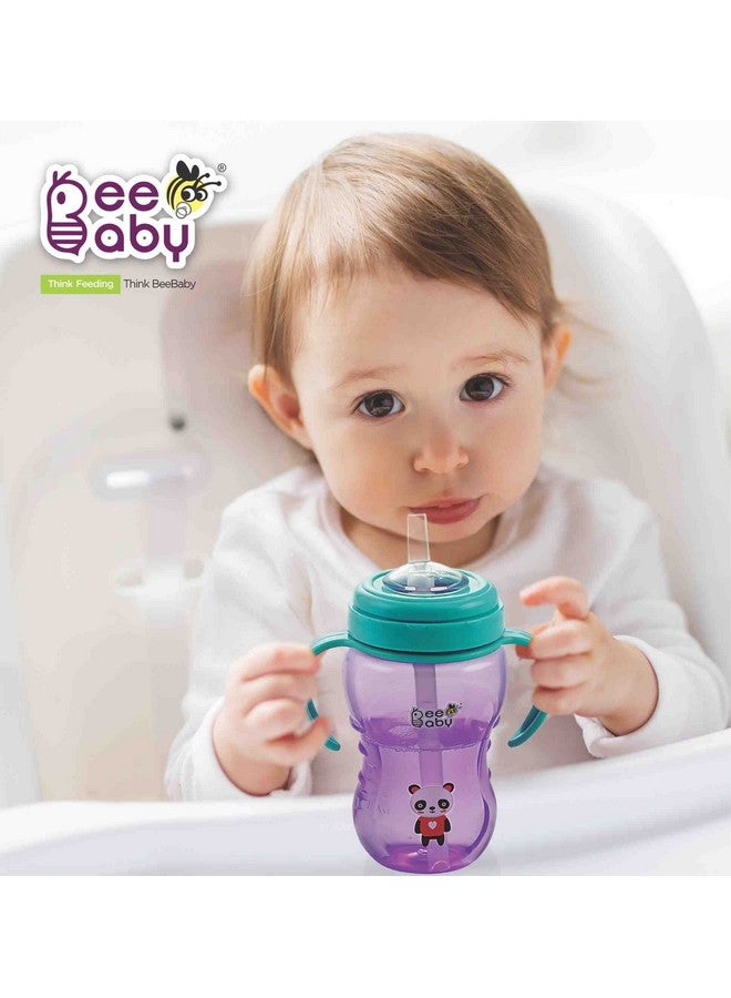 Beebaby No-Spill Flexi Straw Cup For 1 + Year Old, 100% Bpa Free Baby Sipper Bottle With Detachable Handle, Silicone Flex Straw Sippy Cup For Infant/Toddler, 240 Ml / 8 Oz (Violet, 12M+) - Image 5