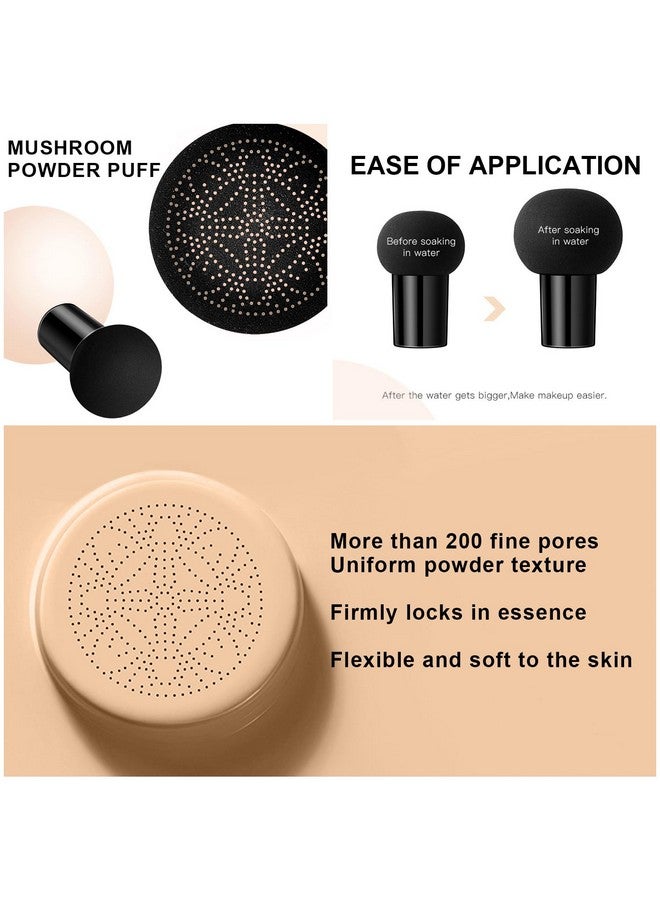 LemonSac Mushroom Head Air Cushion Cc Cream Foundation Bb Cream Foundation Makeup Moisturizing Cc Cream Liquid Foundation,Concealer Lasting Makeup Foundation Even Skin Tone Makeup Base Primer(#02 Natural)) - Image 3