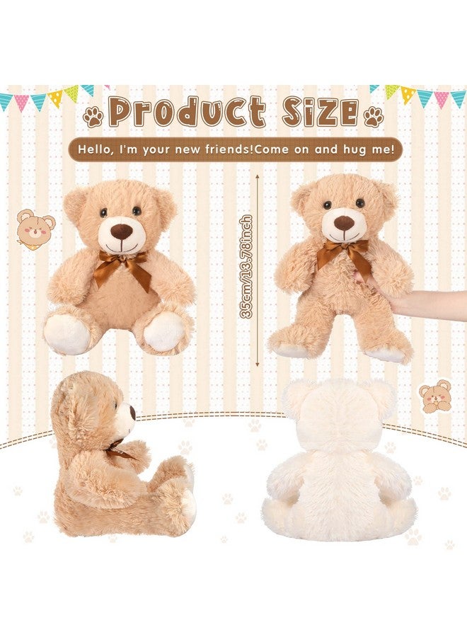 Zhanmai Zhanmai 12 Pcs 14 Inch Bear Stuffed Animal Bulk Operation 2025 Graduation Gifts Bulk Plush Stuffed Bear for Bridal Anniversary Shower Gifts(Light Brown, Khaki and White) - Image 2