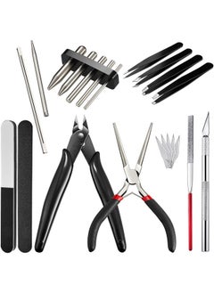 Honoson 17 Pieces Metal Puzzle Tool Set Tool DIY Metal Model Kits Tools Tab Edge Cylinder Cone Shape Bending Assist Tools for 3D Metal Jigsaw Puzzles Assembly Basic Model Building, Repairing and Fixing  - Image 1