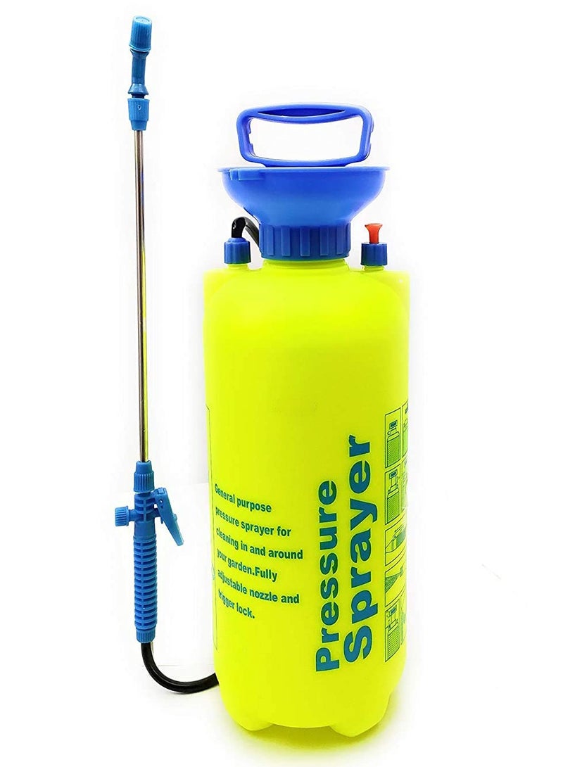 Generic Portable Pressurized Water Sprinkler Can for Gardening & Sanitizer Spraying, Manual Hand Pressure Sprayer for Agriculture, Car Cleaning - Yellow  - Image 1