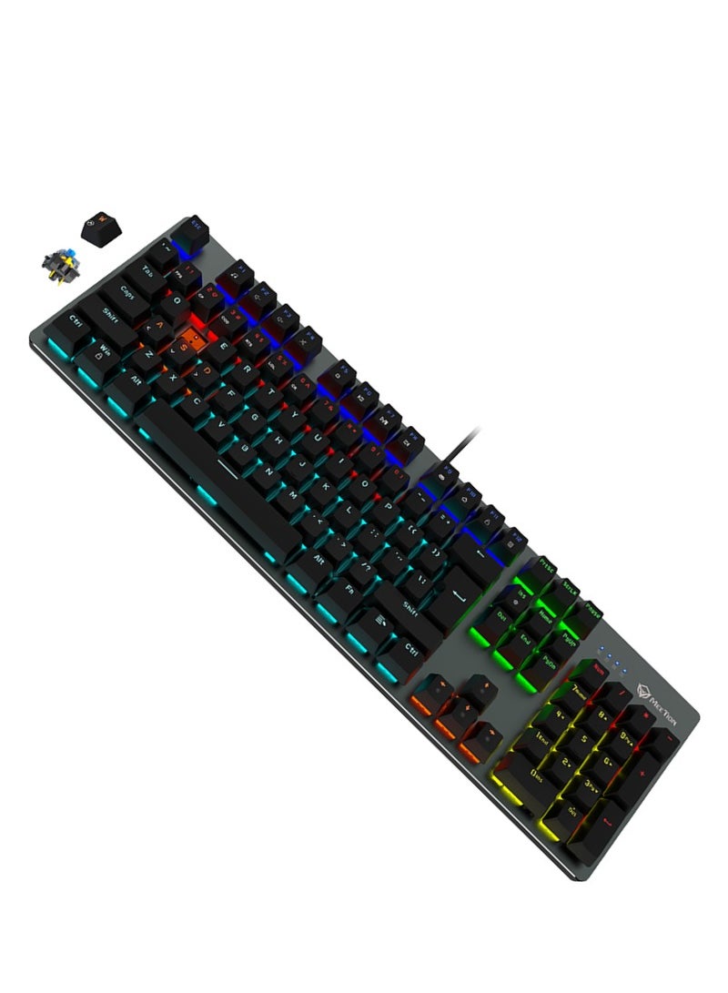 Meetion MK007 PRO Hot swap Mechanical Gaming Keyboard With Metallic Surface,12 Multimedia Shortcuts and 64-grade e-sports game chips - Image 2