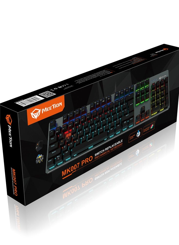Meetion MK007 PRO Hot swap Mechanical Gaming Keyboard With Metallic Surface,12 Multimedia Shortcuts and 64-grade e-sports game chips - Image 1