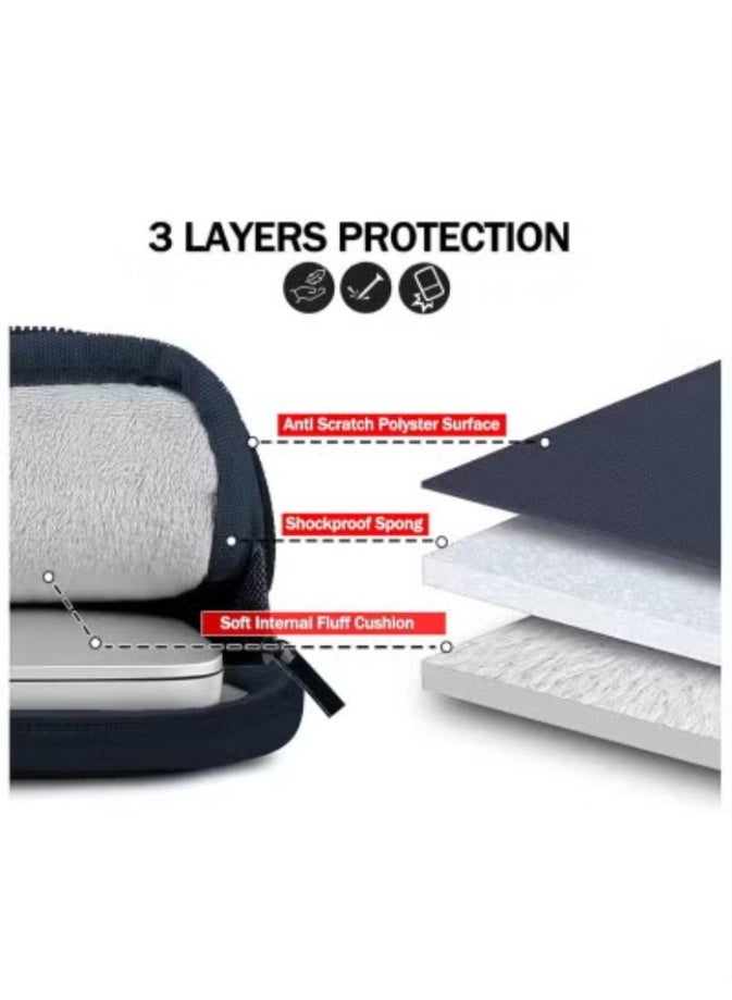 Arabest Laptop Bag Sleeve Compatible with MacBook Air 13 inch M2 M3 A3113 A2681 2010-2023 M1 A2337 M2 A2179 A1932, Pro M2 A2338 M1 A2289 A2251 A2159 A1989 A1706 A1708 (13.3 Inch)（Dark blue） - Image 4